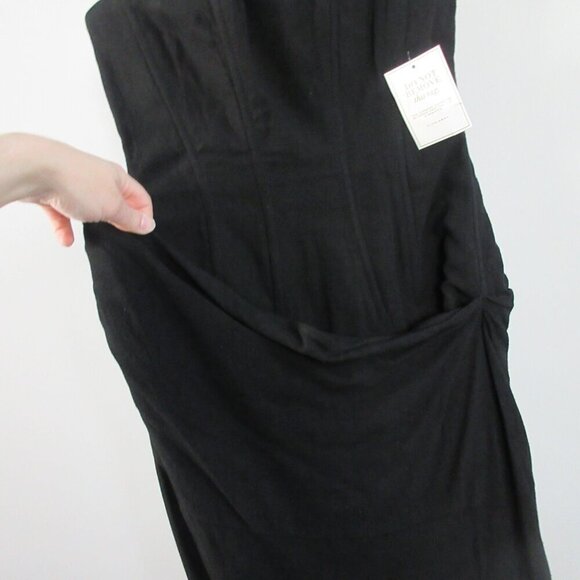 Jlux Label Journey Maxi Dress M Black Cotton Linen Strapless Elegant Luxury 772 - Picture 9 of 16